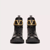 Botas Lv Negras Valentino Vlogo Signature Piel De Becerro