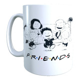 Taza Tazón Diseño Friends (negro), Snoopy, Alta Calidad
