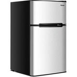 Refrigerador De 2 Puertas 3.2ft3 Color Gris Marca Costway