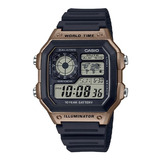 Reloj Casio Royale Ae1200 Caballero Hora Mundial Sumergible