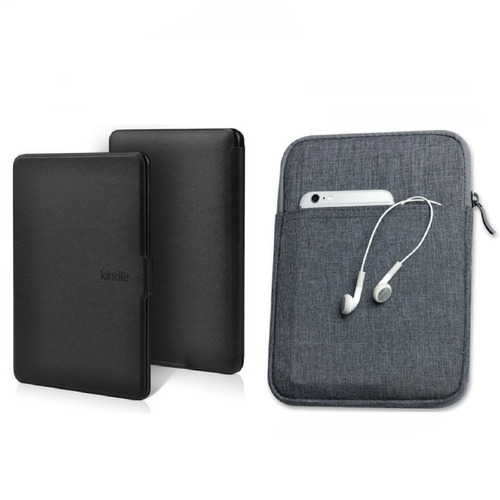 Capa Case Kindle Paperwhite Preta + Bolsa Escura + 4 Brindes