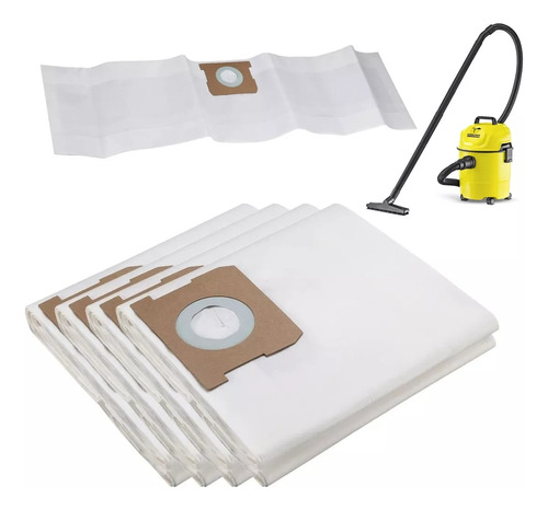 Set 5 Bolsas De Papel Para Aspiradora Karcher Wd1 Mv1