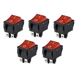 5x Switch Balancín Interruptor 4 Patas 2p 2t 20a 125v Rojo