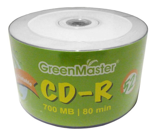 50 Cd Imprimible Green Master 700mb 52x 80min Full