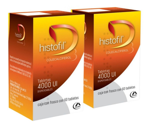 Histofil 4,000 Ui Caja Con 60 Tabletas. Paquete 2 Frascos