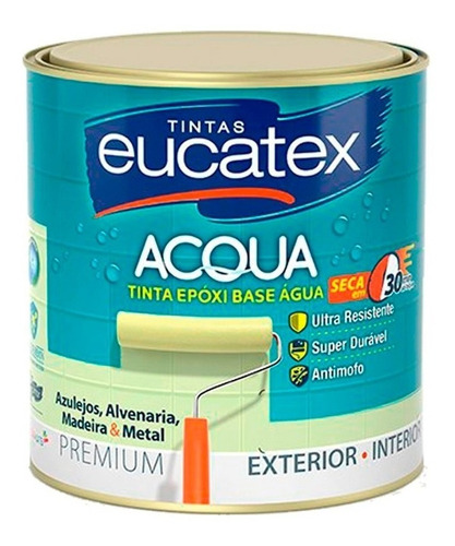 Tinta Epóxi Para Banheiros E Cozinhas Azulejo Eucatex 900ml