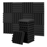 24 Paneles De Espuma Acústica Kit Alta Densidad Espuma Negra