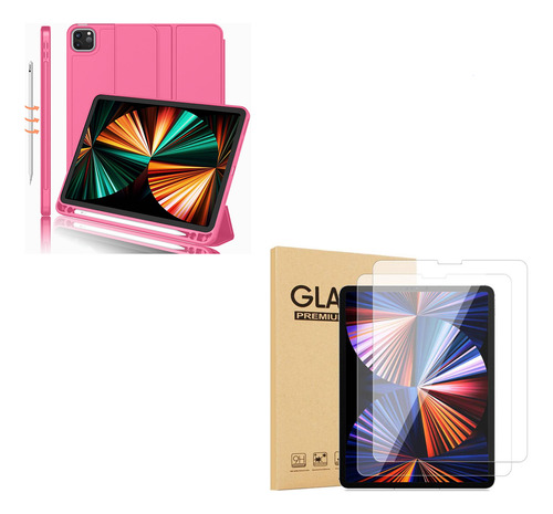 Carcasa Lamina Vidrio Smart Cover iPad 12.9 (pro) Colores