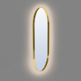 Espelho Oval Corpo Inteiro Moldura Metal 170x80 Com Led 