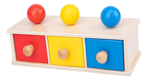 Caja Permanente De Objetos, Juguete Montessori, 3 Cajones