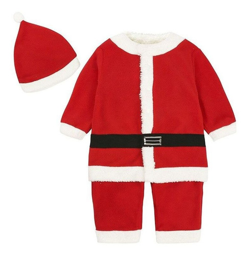 Roupa Papai Noel Bebê Gorro Infantil Fantasia Luxo