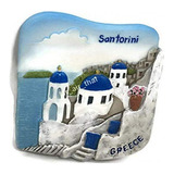 Imanes De Nevera Santorini Grecia Resina 3d Nevera Refrigera