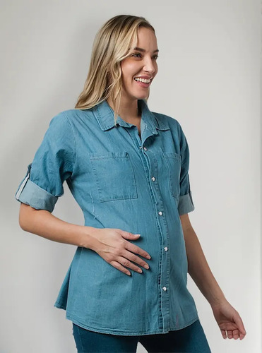 Blusa Maternidad Mezclilla Y Embarazo Elegante - 181
