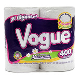 Papel Higiénico Vogue 24 Paquetes 4 Rollos De 400 Hojas