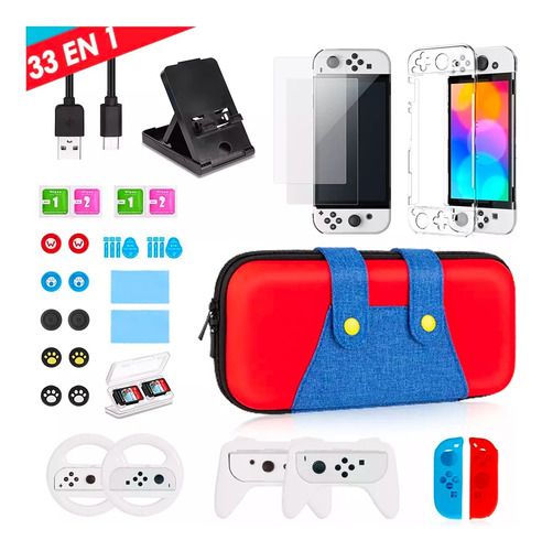 Estuche Protector Para Nintendo Switch Oled 33 En 1