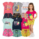 Kit 12 Peças Conjunto Infantil Menina Verão Feminino Atacado