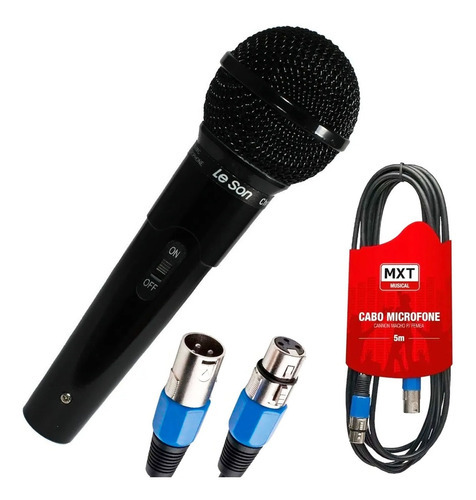 Microfone Profissional Le Son Mc200 Xlr-3 Preto Dinâmico