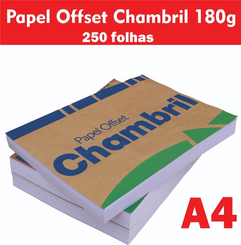 Papel Offset Chambril 180g A4 - 250 Folhas