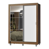 Guarda-roupa Solteiro Dallas Madesa 2 Port Correr Esp Pés Rb Cor Rustic/branco 10946e1e2gcp