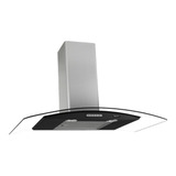 Exaustor Depurador De Cozinha Terim Vidro Curvo Aço Inoxidável De Parede 60cm X 5cm X 45cm Inox E Preto 110v