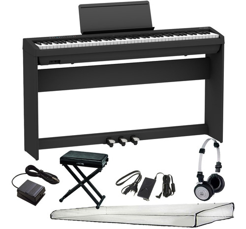 Piano Digital Roland Fp30x Preto 88 Teclas Com Estante + Kit