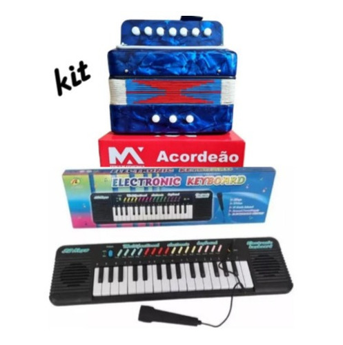 Instrumento Musical Infantil Acordeon Sanfona + Teclado Musc