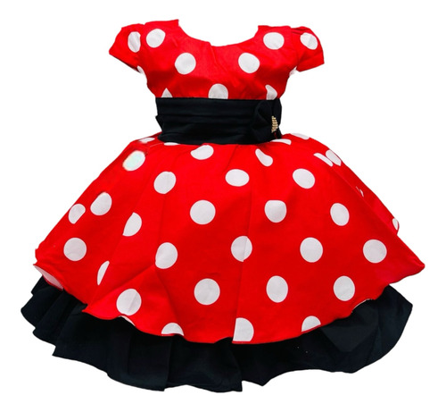 Vestido Festa Minnie Vermelho Promoção 1 Ao 4 + Bico De Pato