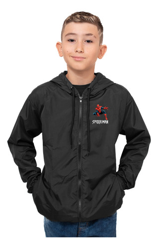 Jaqueta Corta Vento Infantil Spider Man Blusa Impermeável