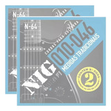 Kit 4 Jogos Corda De Guitarra Nig N-64 010 Tensão Média