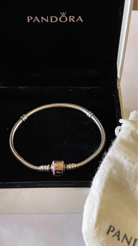 Pulsera Pandora Original Plata,cierre Tambor Rose Gold