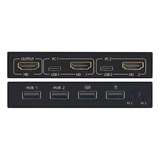 Kvm Conmutador Kvm 2 Puertos Hdmi, Switch Selector 4 Usb