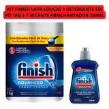 Kit Finish Lava Louças Sabão Em Pó E Secante Abrilhantador