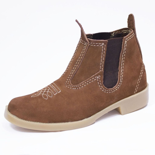 Bota Botina Infantil Masculino Couro Kids Fazendeiro Mirim