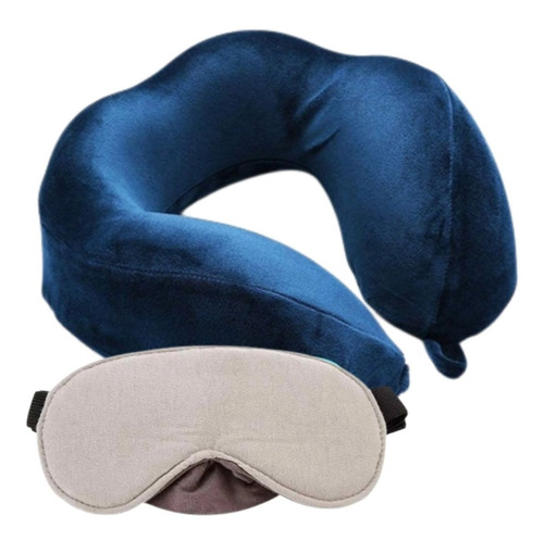 Combo Almohada Viscoelastica Con Masajeador +antifaz De Ojos