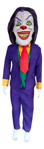 Disfraz De Guason Joker Morado Para Niño Halloween