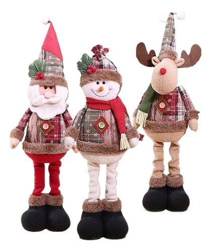 3 Muñecos Navideños De Patas Largas For Decorar La Chimenea