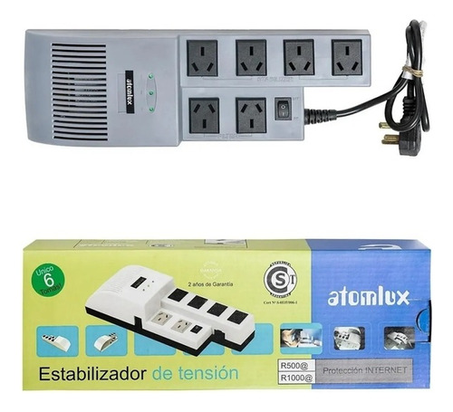 Estabilizador De Tension Atomlux R1000 Distribuidor Pc