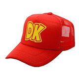 Gorra Donkey Kong Videojuego Nes Logo Bordada Roja Trucker