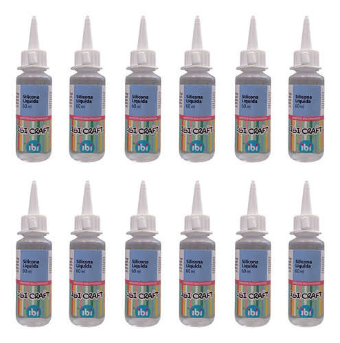 12 Silicona Liquida Ibi Craft Adhesivo Multiproposito X 60ml