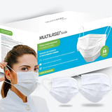 Caixa C/ 50 Mascaras Brancas Cirúrgicas Multilaser Hc366 Cor Branco