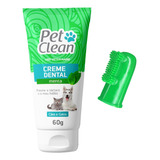 Kit Pasta Creme Dental Cães Pet Clean + Escova Dedeira Cães