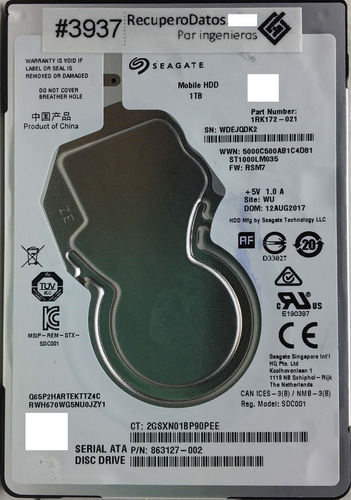 Seagate St1000lm035-1rk172 1000gb Sata - 04138 Recuperodatos