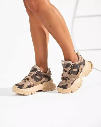 Zapatillas Mujer Con Plataforma Sneakers Urbanas Acordonadas