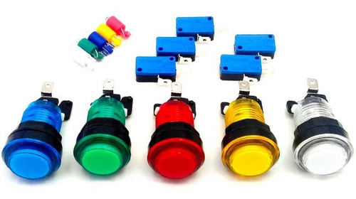 15 Boton Luminoso Con Led Micro Tipo Arcade Maquinita 
