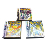 3 Cajas Custom Para Juegos Pokemon Gold + Crystal + Silver