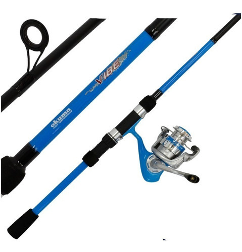 Combo Okuma Caña Reel Vibe 2,10 Mts 2 Tramos Spinning