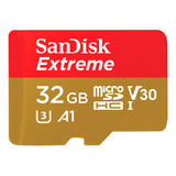 Cartão Micro Sdhc 32gb Sandisk Extreme V30 / A1 De 100mb/s