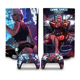 Skin Para Consola Peyanz Para Ps5 Cyberpunk -negro