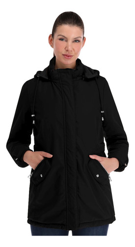 Cazadora Doble Vista Impermeable Ligera Gorro Mujer Mayoreo.