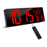 Xrexs Reloj De Pared Digital Grande Con Control Remoto, 16.5